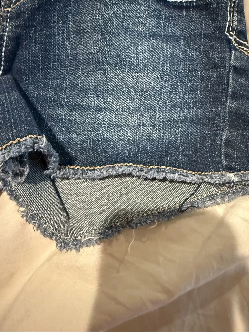 Justice Girls Denim Cutoff Shorts Size 10R Medium Wash Raw Hem